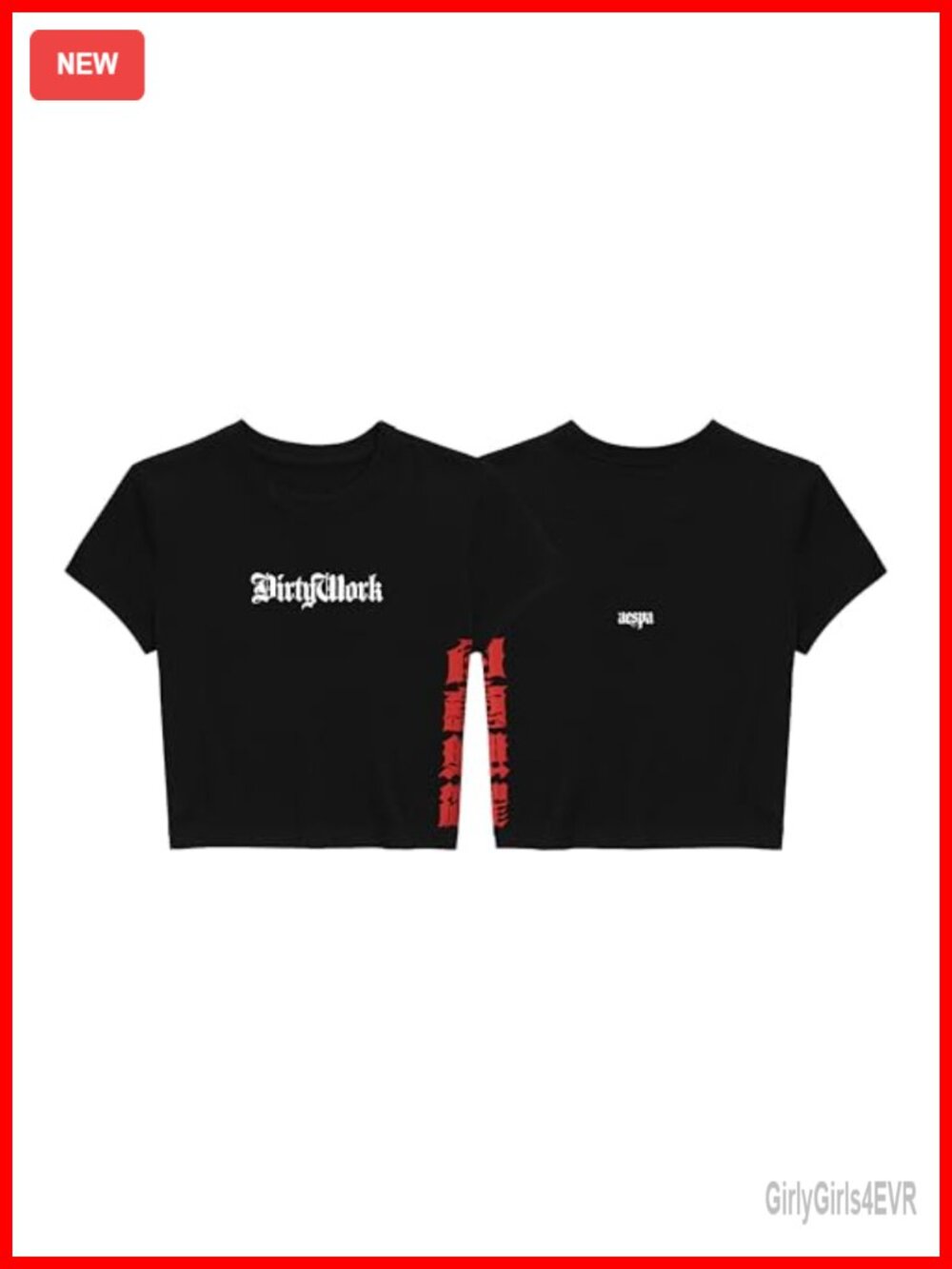 Aespa Official Licensed Merch Dirty Work Crop T-Shirt Cotton